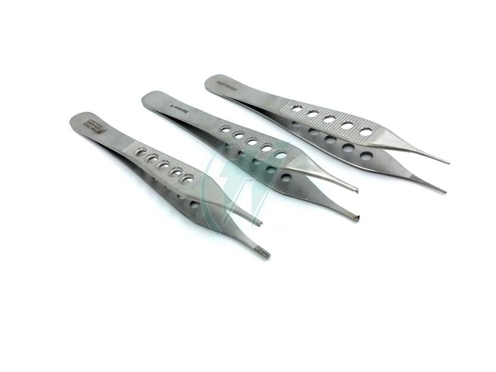 3 PCS ADSON TISSUE+BROWN+DRESSING FORCEPS 4.75" FINESTRATED