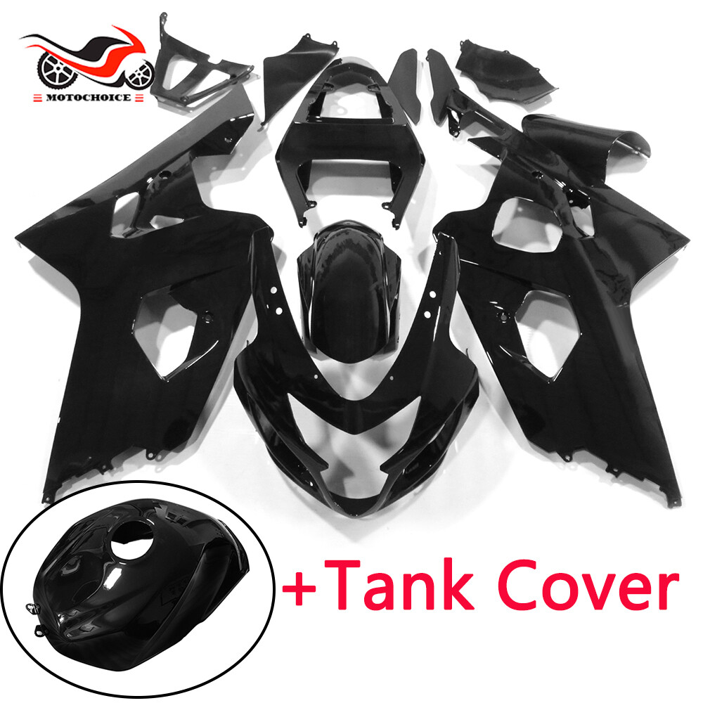 Painted Black ABS Bodywork w/ Tank Fairing Kit For Suzuki GSXR600/750 2004 2005