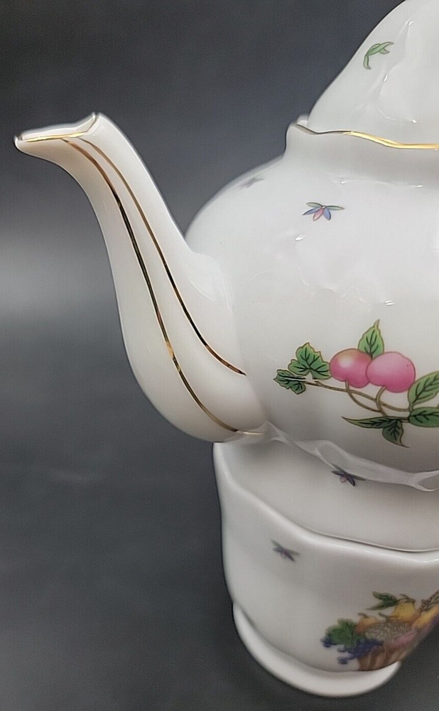 Fruit Basket Porcelain Tea For One Set - EUC