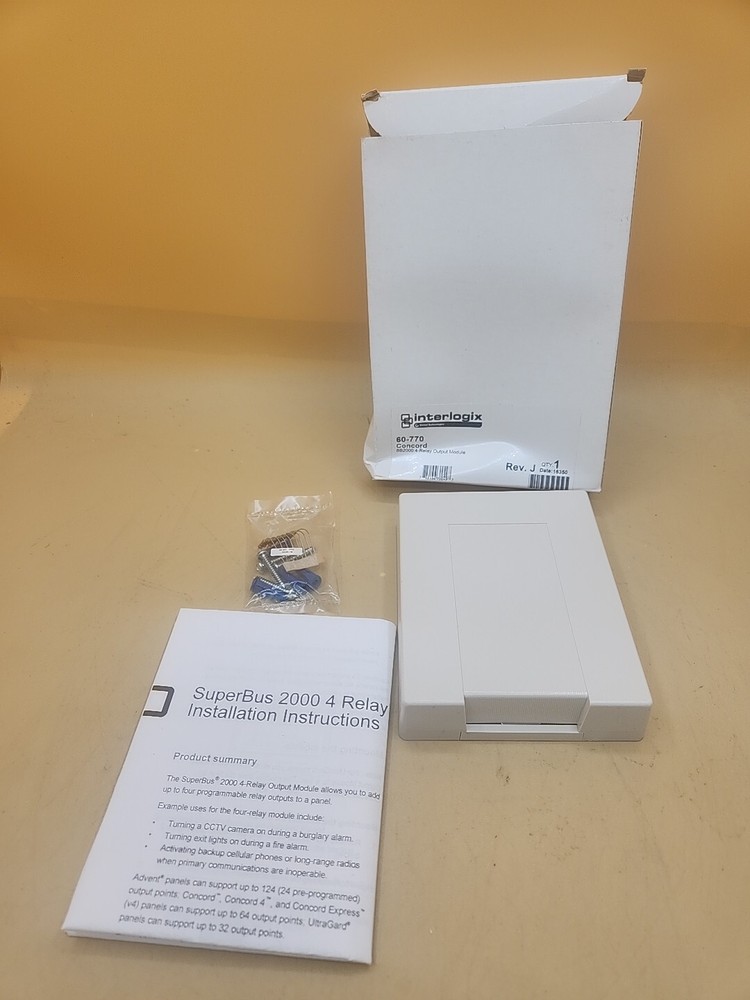 Interlogix SuperBus 2000 Concord 60-770 4 Relay Output Module SB2000 New Open