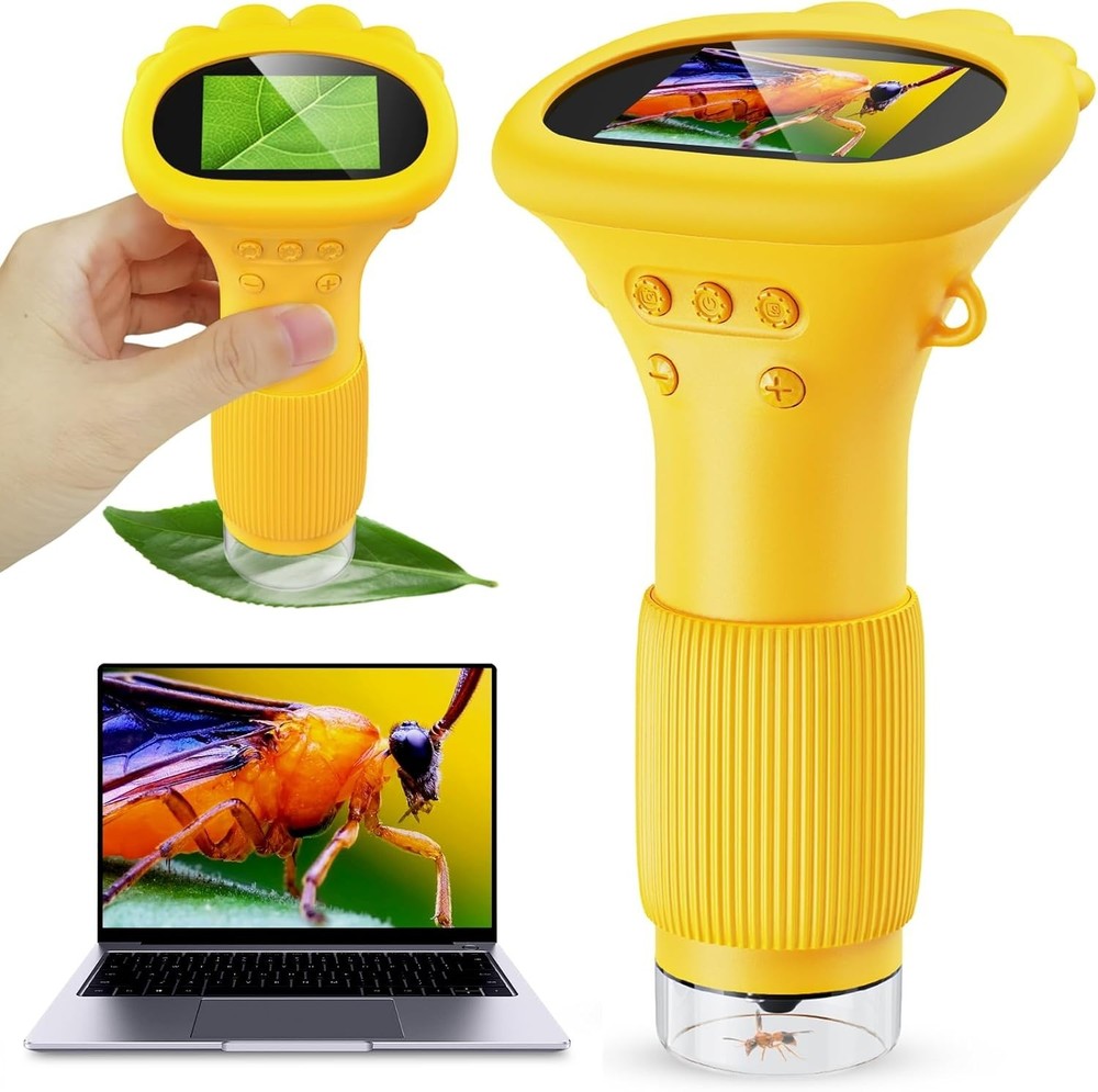 1000X Kids Microscope with 2'' Screen – Perfect Easter Gift for Ages 3-12