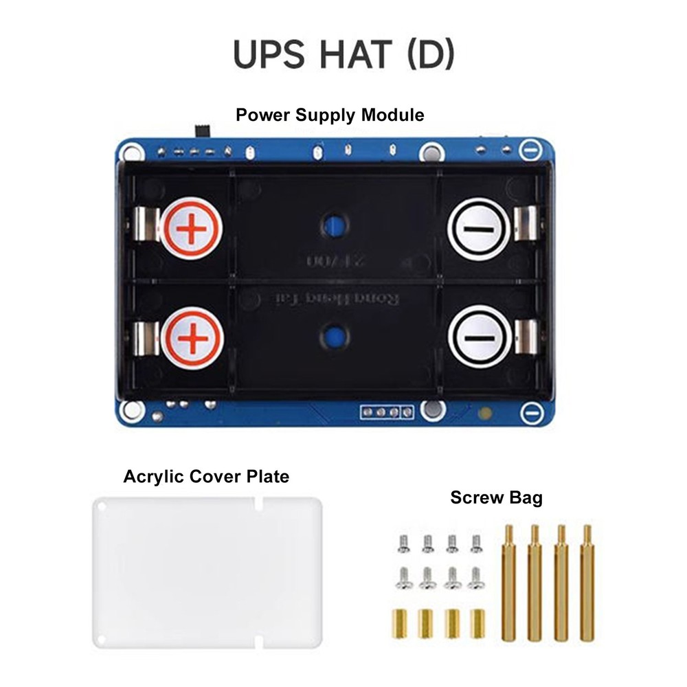 UPS HAT (D) Kit Fit For Raspberry Pi 5V Uninterruptible Power Supply Module