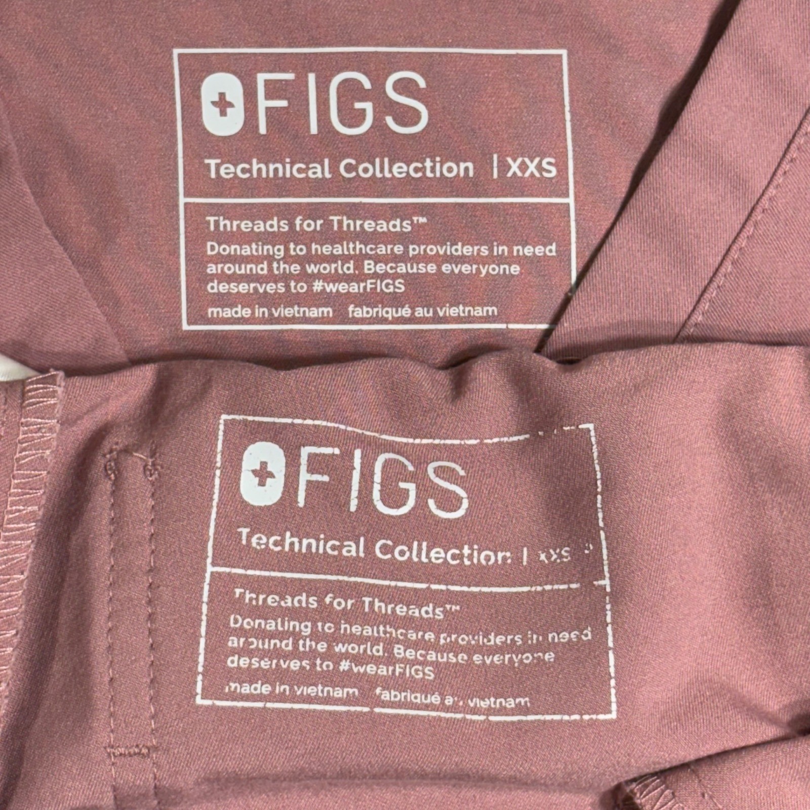 FIGS Scrub Set Women XXS Mauve Casma Top Zamora Jogger Pant Technical Collection