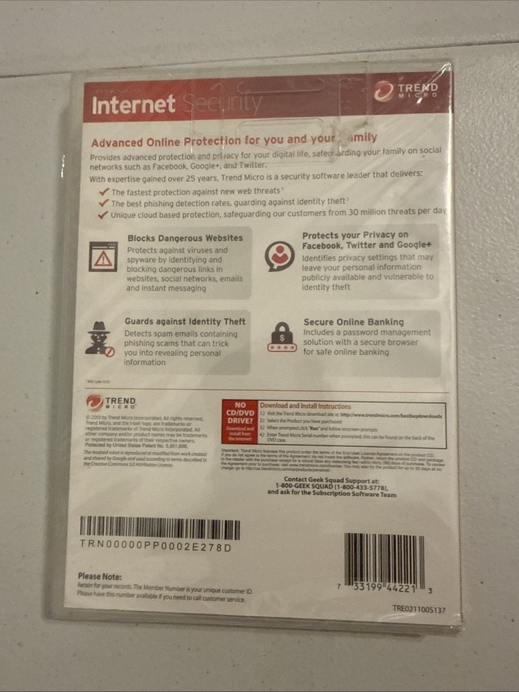 NEW/SEALED Trend Micro Titanium Internet Security 3 Devices (2013)