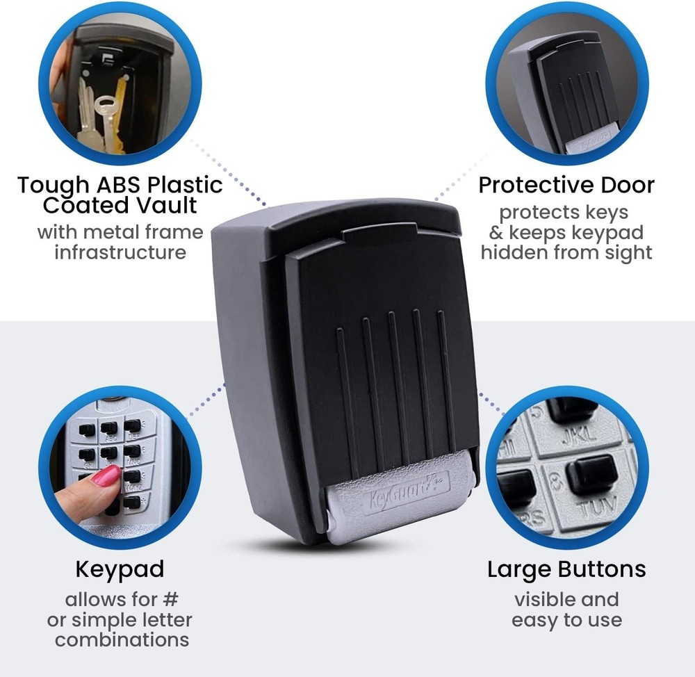 KeyGuard SL-590 Punch Button Lock Box - Secure Wall Mount Key Storage for Homes