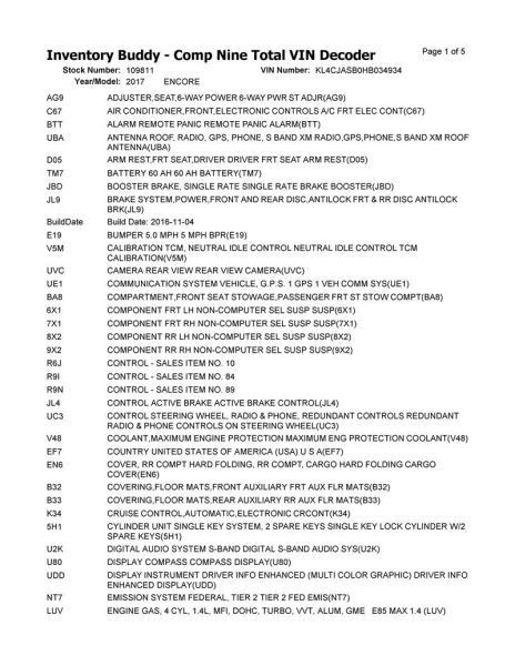 2017 17 Encore Trax Radiator Core Support