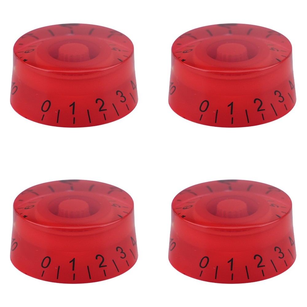4x Red Electric Bass Guitar Knobs Speed Volume Control Knobs For LP SG Guitar