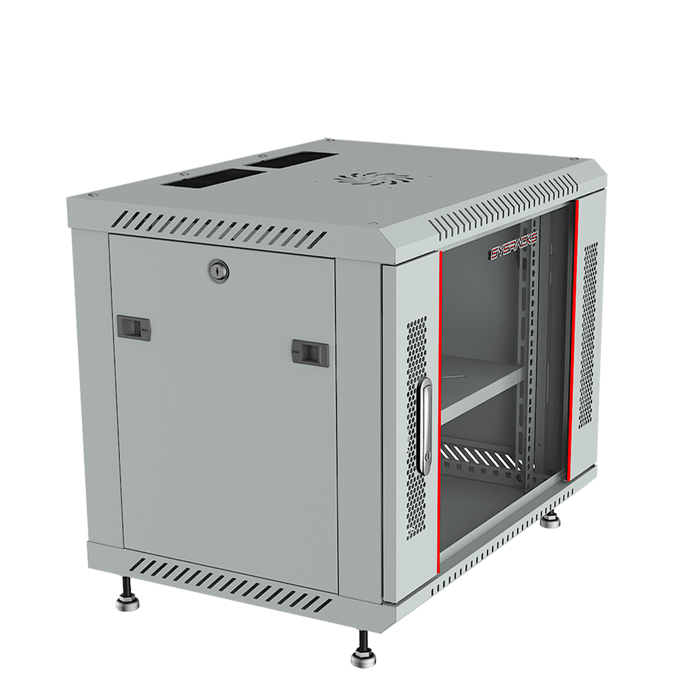 6U Wall Mount Server Rack Network Cabinet Data AV 24-inch Depth Locking GREY