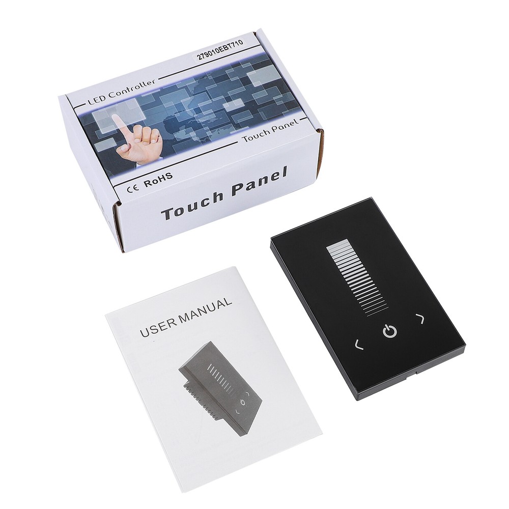 Wall Switch 12-24V Touch Panel Dimmer Controller Fr Single Color LED Strip Black
