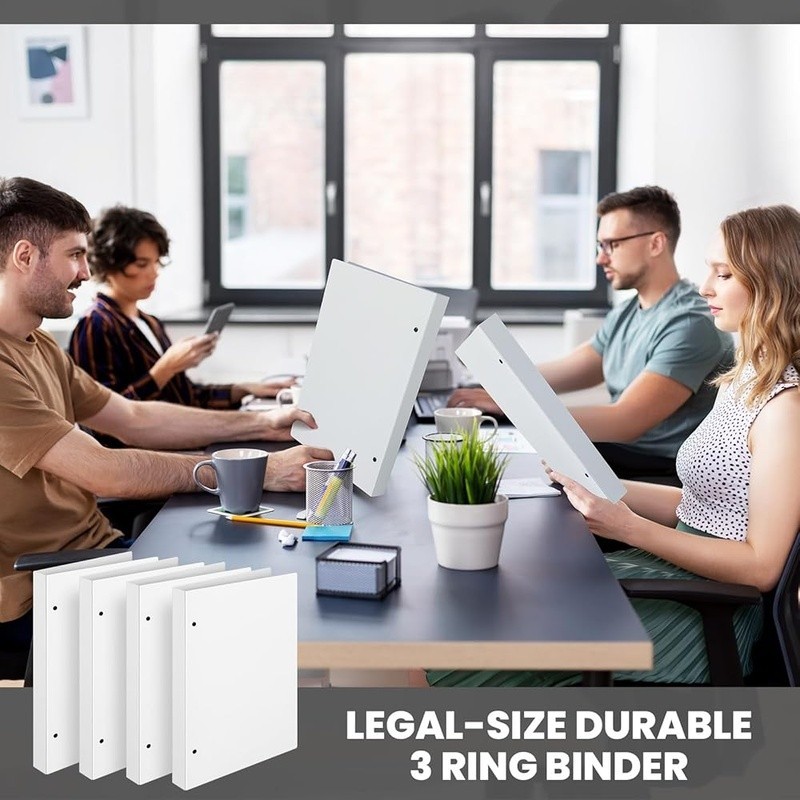 Durable 3 Ring Binders 4 Pack Legal Size View Storage Organizers Polypropylene