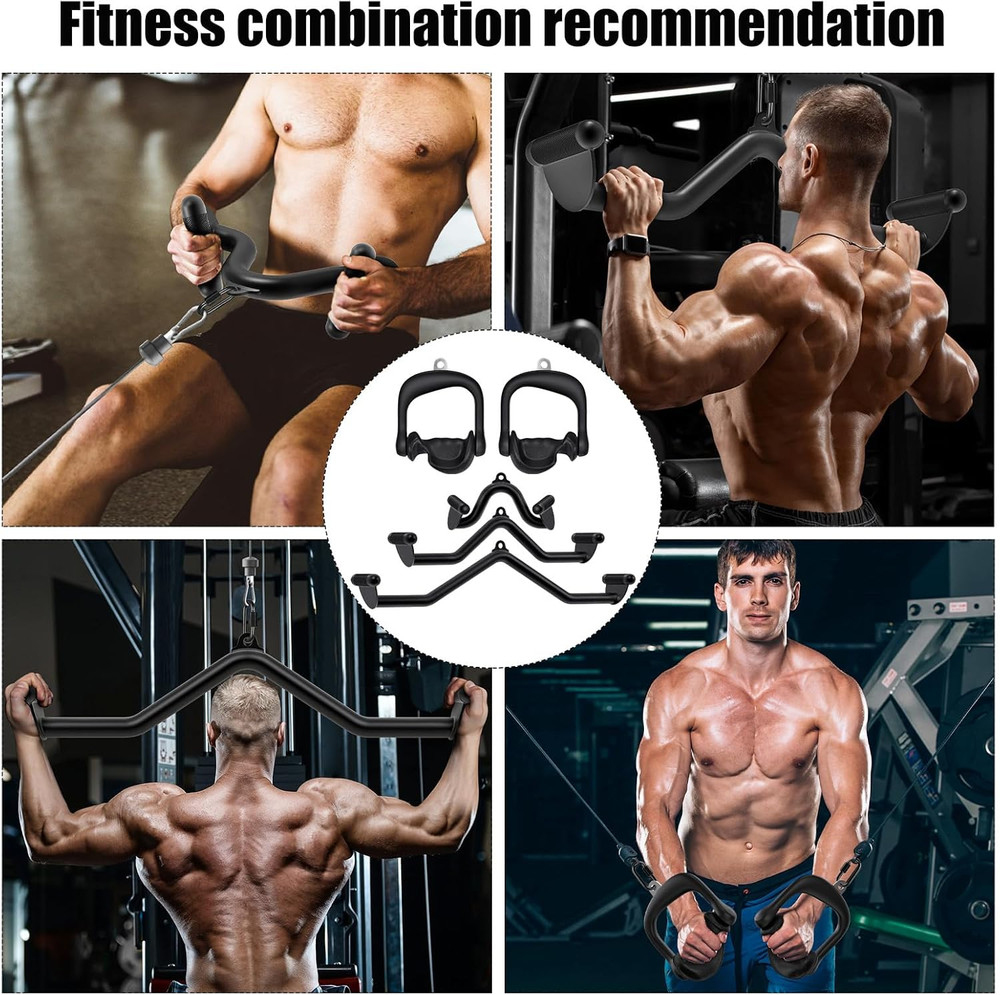 LAT Pull down Bars Cable Machine Attachment Heavy Duty Steel Tubing Structure...