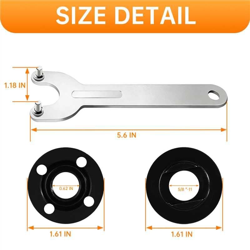 Juego de 7 tuercas para amoladora angular, llave para amoladora angular, tuerca.