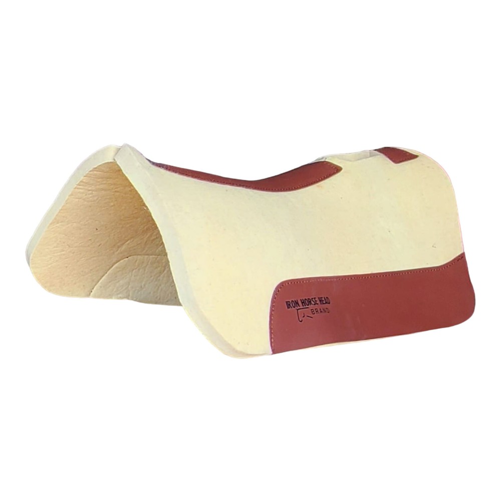 1" Pressed Wool Saddle Pad w/ real wear leathers