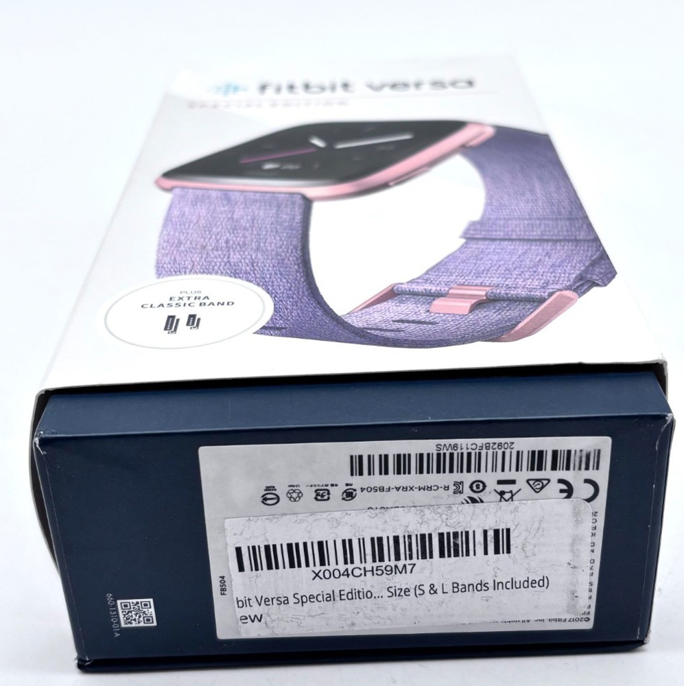 Fitbit Versa Special Edition Lavender Smartwatch w/ Interchangeable Bands FB504