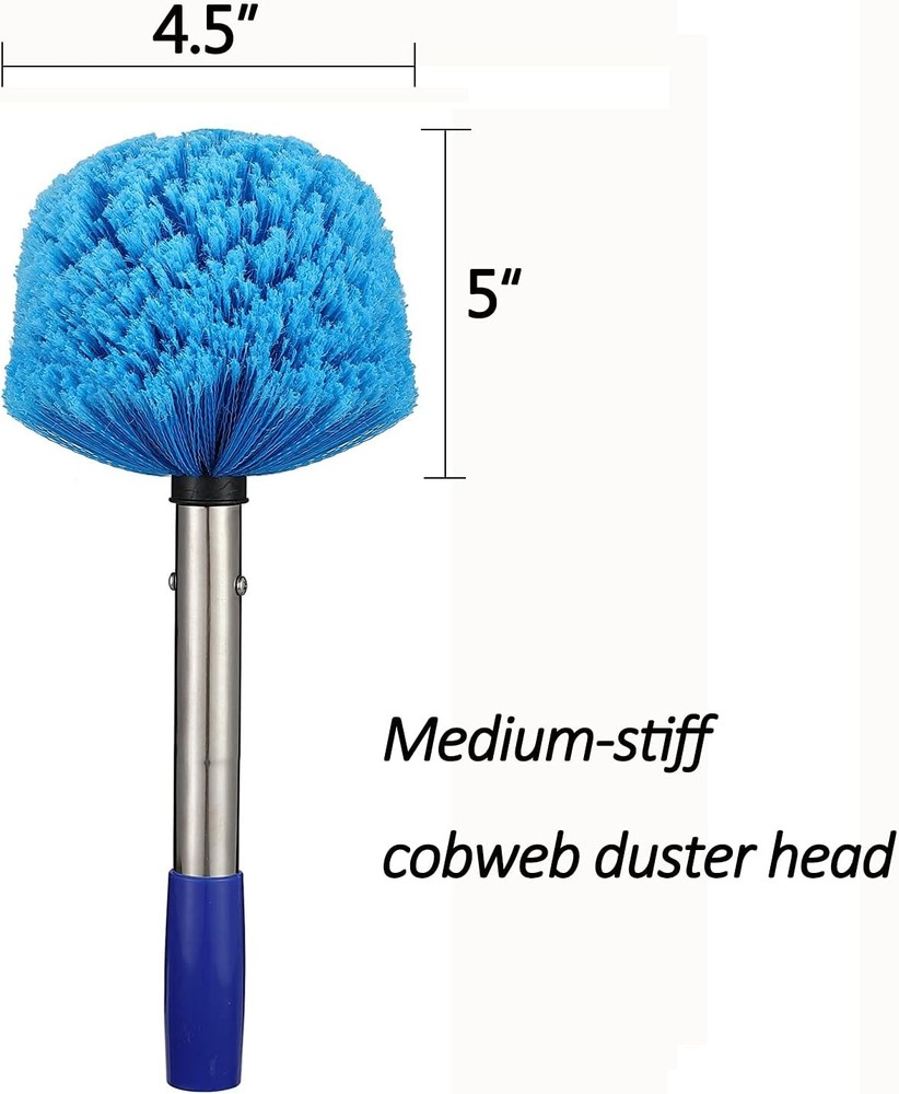 Duster, Cobweb Duster with Extension Pole, Medium Stiff Bristles Cobweb Duste...