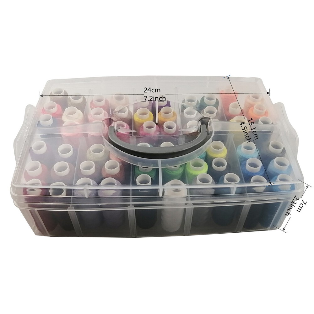 100 Colors Sewing Thread Kit 40S/2 40WT Polyester Machines Embroidery Overclock