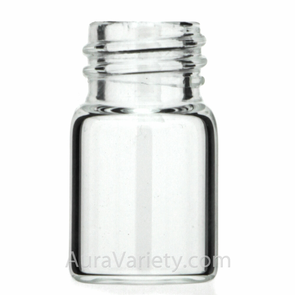 1/2 DRAM 2ml CLEAR GLASS SHORT VIAL with CONED CAPS