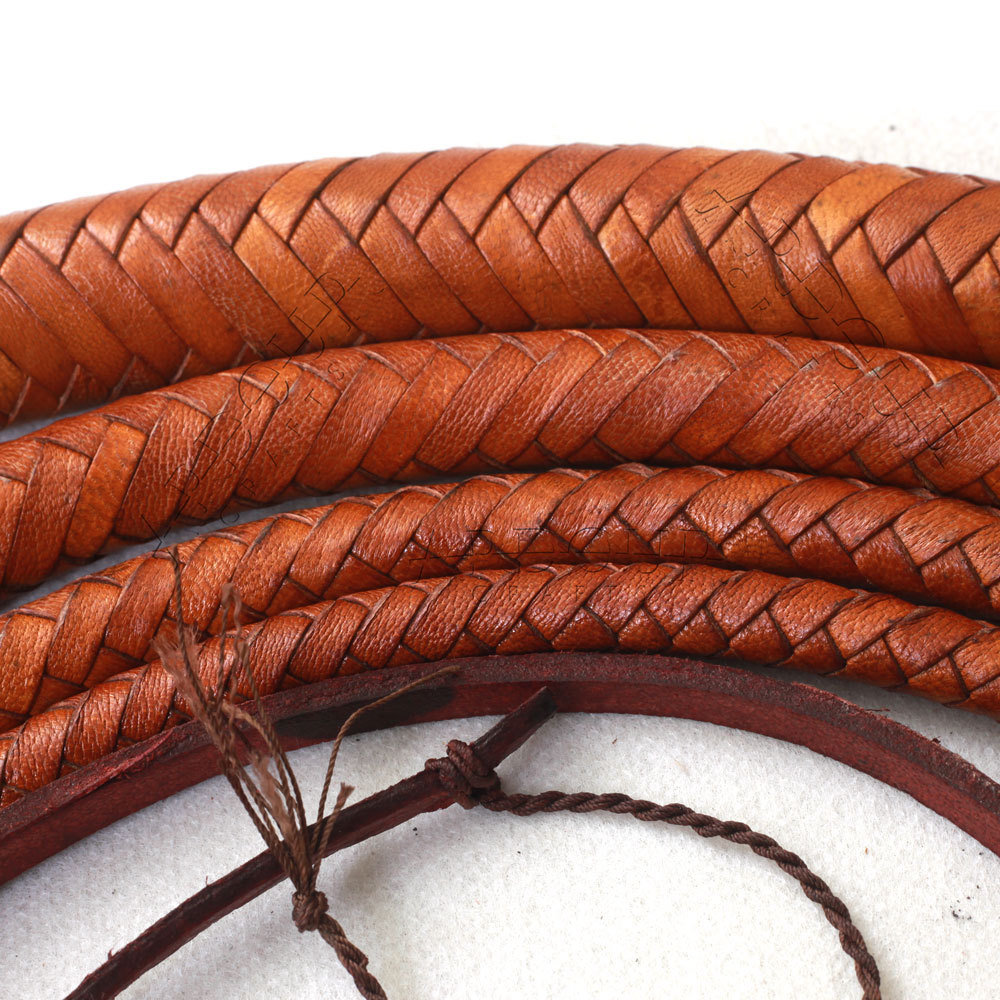 Kangaroo Leather Hide Bullwhip 04 to 16 Feet,16 Plaits Indiana Jones Bull Whip