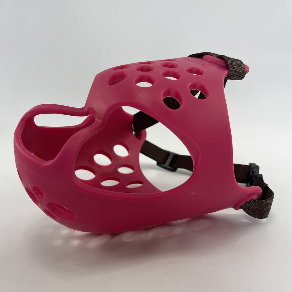 BARKLESS Dog Muzzle for Short Snout Dogs, Soft Silicone Muzzle for Biting Large