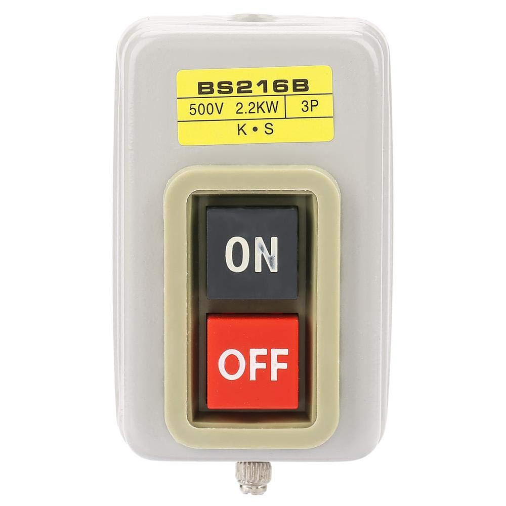 BS216B 110/220/380V Push Button Switch On/Off Start Stop Switch 3 Phase Self Loc