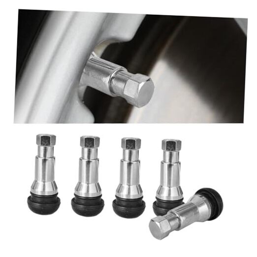 5PCS TR413AC Car Tire Valve Stems, Aluminium Alloy Snap-in Car Tire Silver