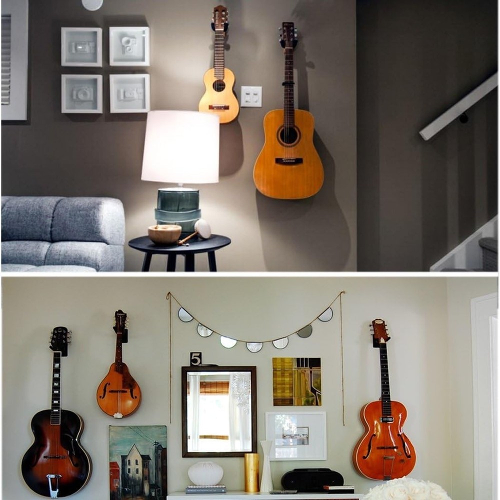 Metal Guitar Wall Mount Hanger with Secure Hold