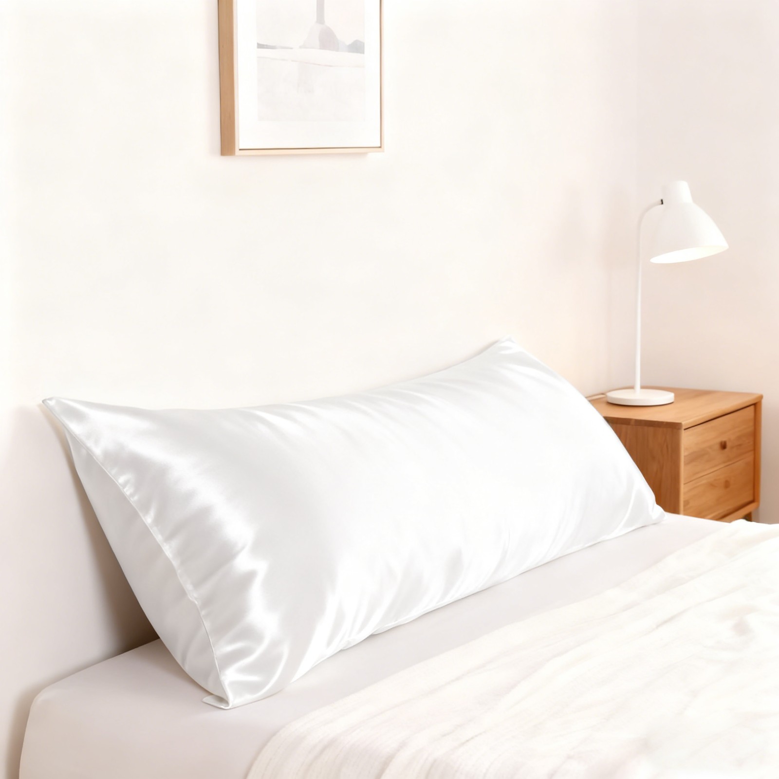 Super Soft Silky Satin Body Pillowcase, All Colors, 20x54 Inch Long Pillow Cover