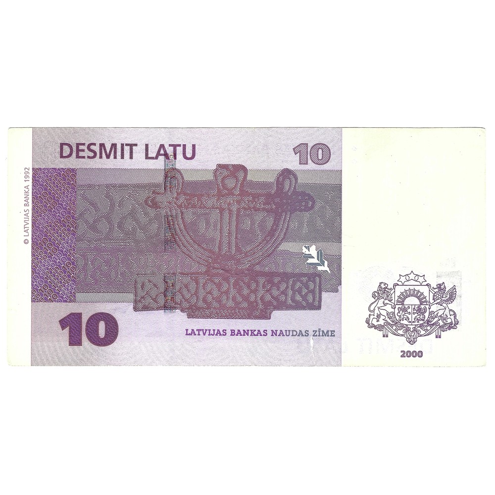 10 Latu, Latvia, 2000 (VF)