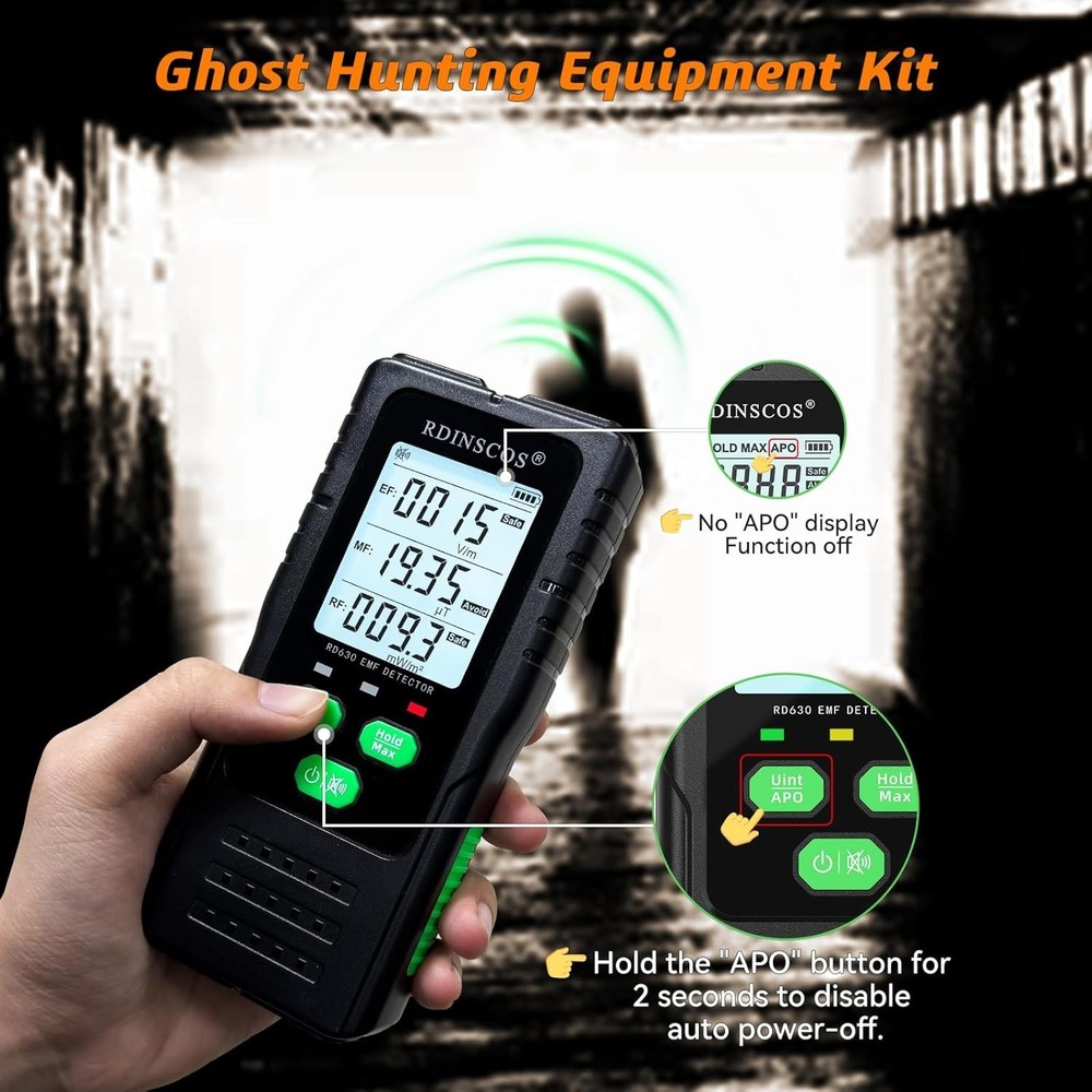 Portable Tri LCD EMF Detector with Auto Alarm & Mute Function for Home & Office