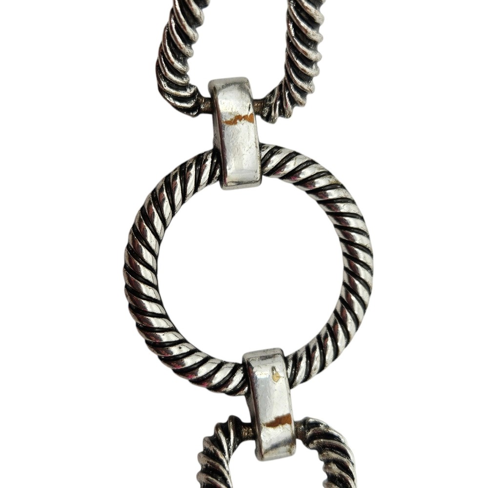 Vintage Silver Tone Circular Bracelet Adjustable