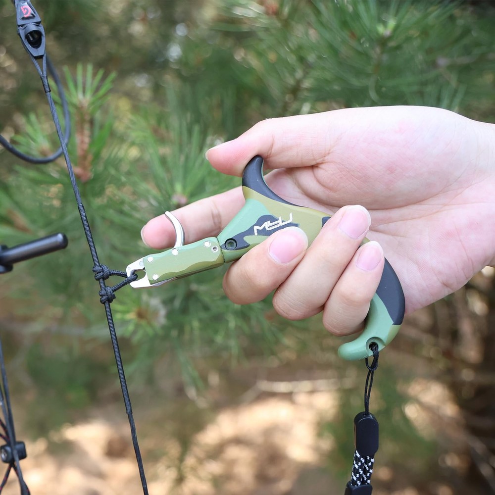 Archery Compound Bow Release Aids Trigger 4 Finger Caliper Jaw Rotation Black...
