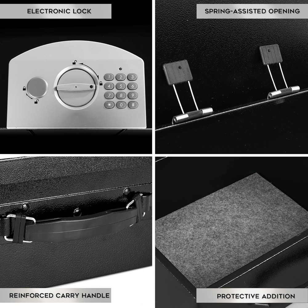 Portable Metal Safe Box with Digital Code Lock,Fire Resistant Storage for Docume