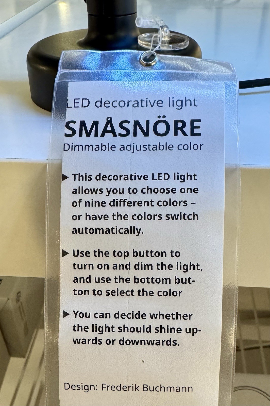 IKEA SMÅSNÖRE LED Decorative Lighting Dimmable Adjustable Table Lamp New In Box
