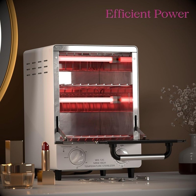 12L High Temperature Sterilizer Adjustable Timer Stainless Steel Tool Cleaner
