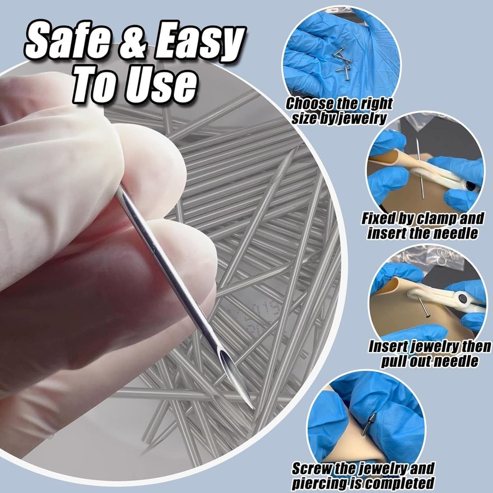 Belly Piercing Kit 16Pcs Belly Button Piercing Kit Includes 2Pcs 14G Belly Bu...