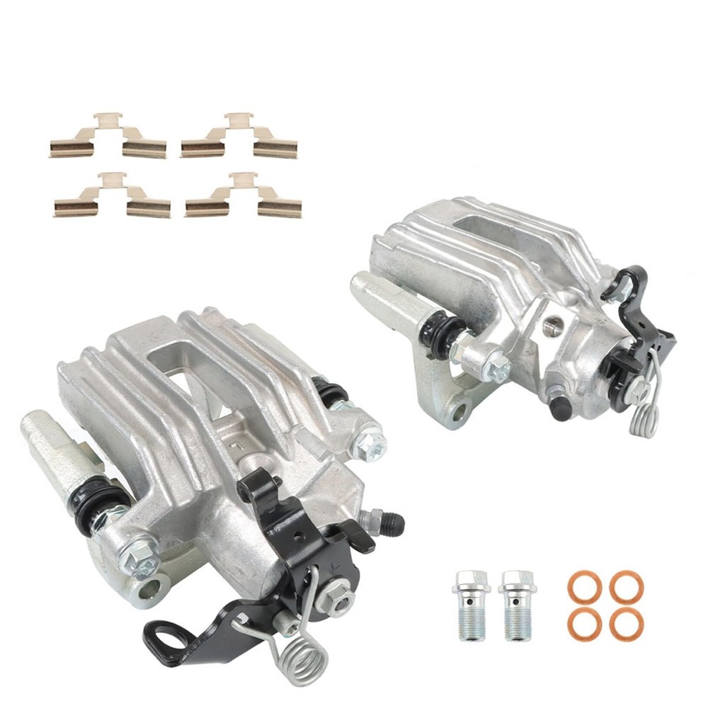 2Pcs Rear Left and Right Brake Calipers With Brackets Replacement for As Shown
