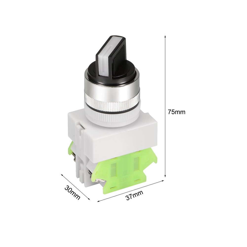 5Pcs Latching Lock 3 Positions Rotary Selector Select Switch DPST 10A 22mm Dia