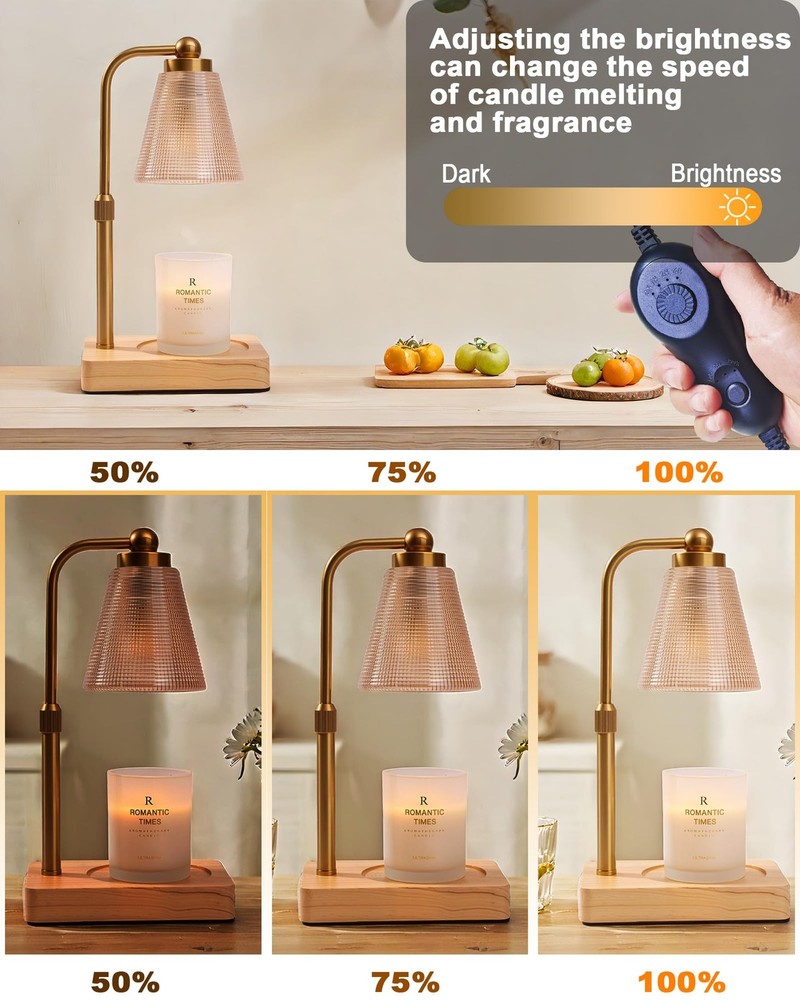 Candle Warmer Lamp - Candle Warmer with Timer, Adjustable Height & Brightness...