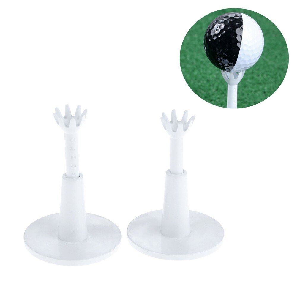 High Stability Golf Adjustable Range Tee White Golf Practice Aid 2x/Set 53*78mm