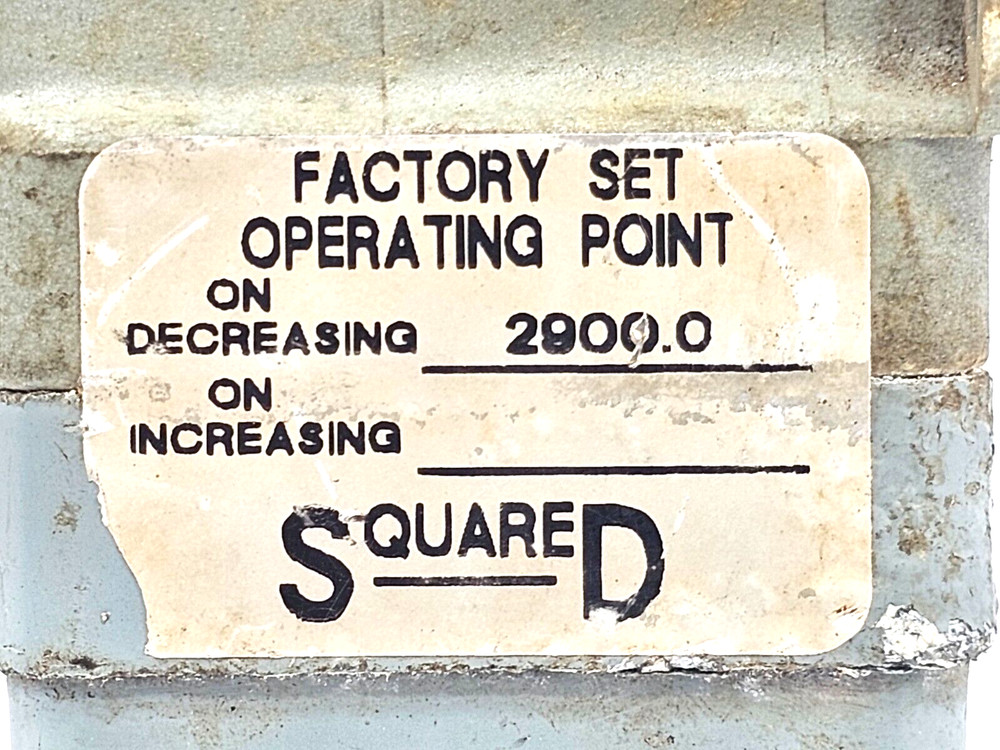 SQUARE D 9012-GQG-3 INDUSTRIAL PRESSURE SWITCH