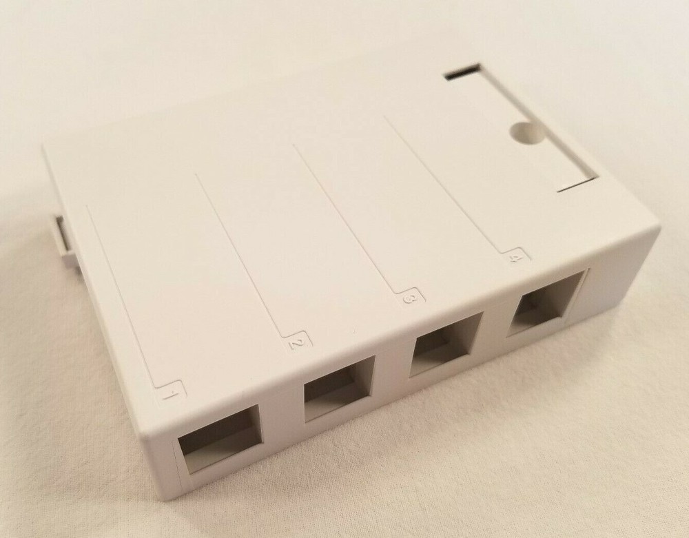 41089-4WP Leviton Surface-Mount QuickPort Box, 4-Port, White - 25 PACK