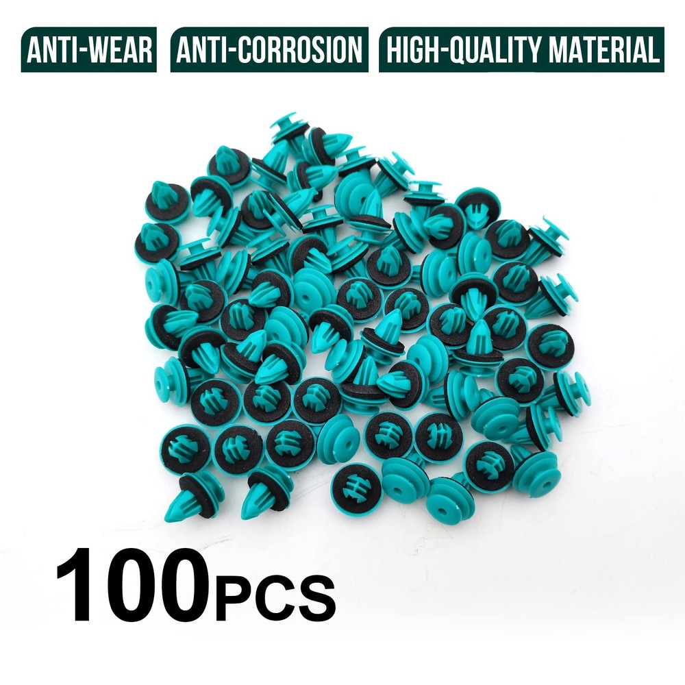 TOPCNOEM 100Pcs Door Trim Panel Retainer Clips Compatible One Size, Turquoise