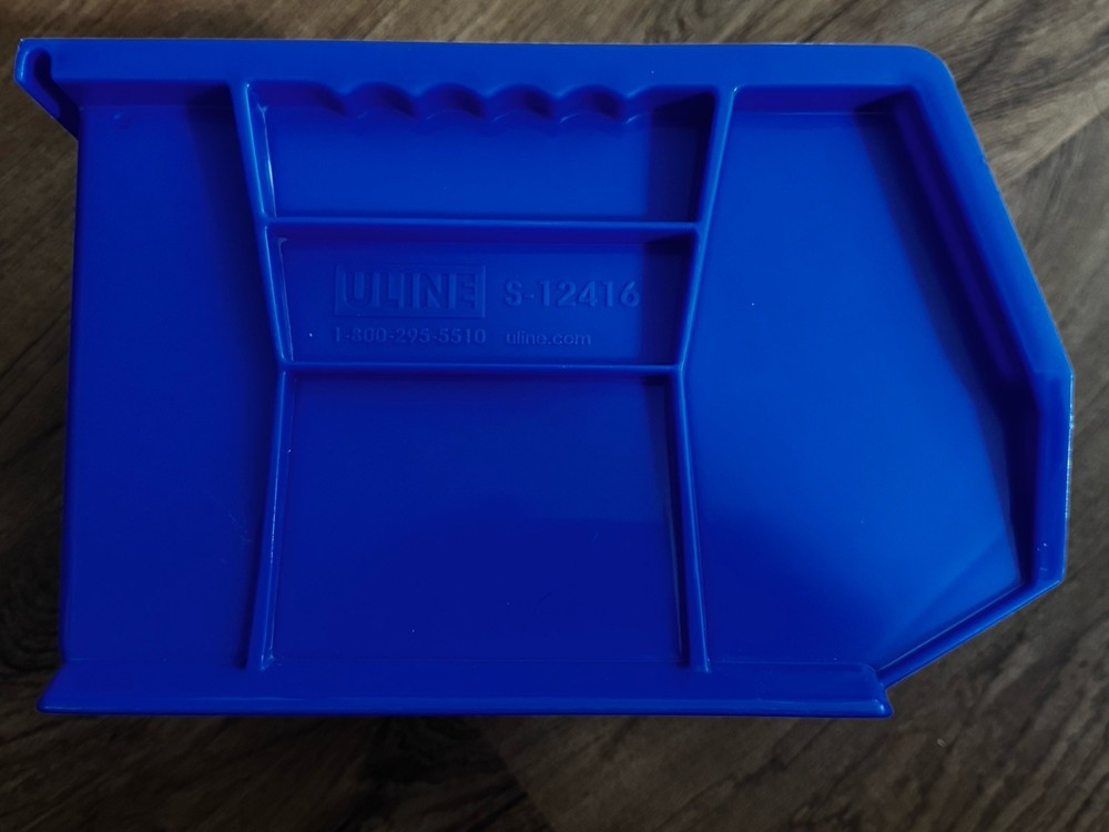 Uline S-12416 Plastic Stackable Bin Blue