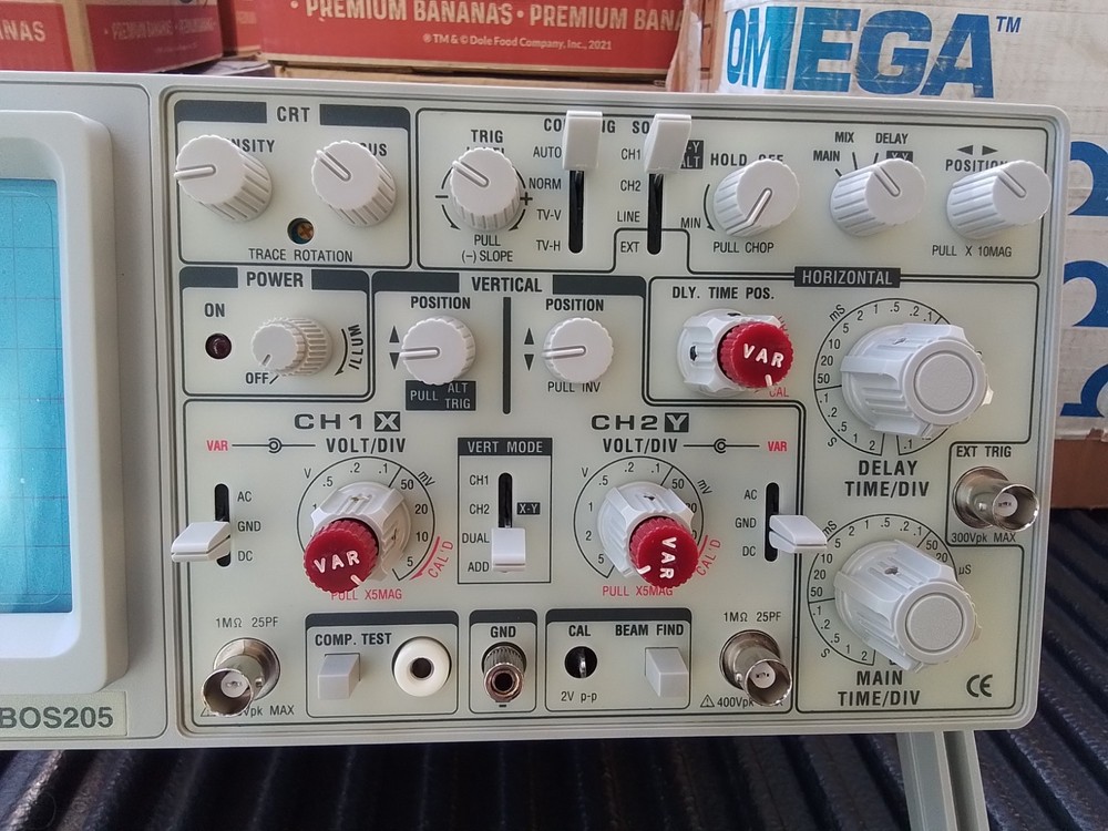 Omega BOS205 Analog Oscilloscope 2 Channel