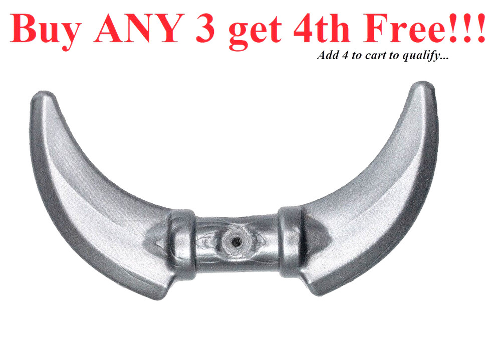 ☀️NEW Lego Minifigure, Weapon Hook with Double Blades Flat Silver