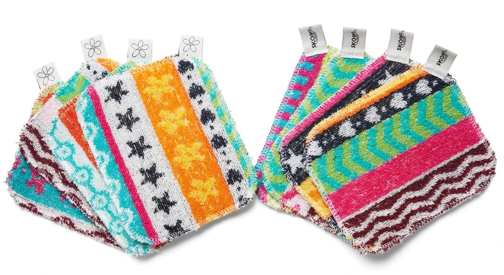 Skoy Scrub, 8-Pack Reusable, Non-Scratching Dish Scrubber 8-Pack, Assorted