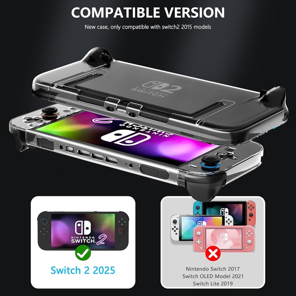 Clear Protector Case Compatible w/ Switch 2 MODEL HGS-17123 Soft Silicone