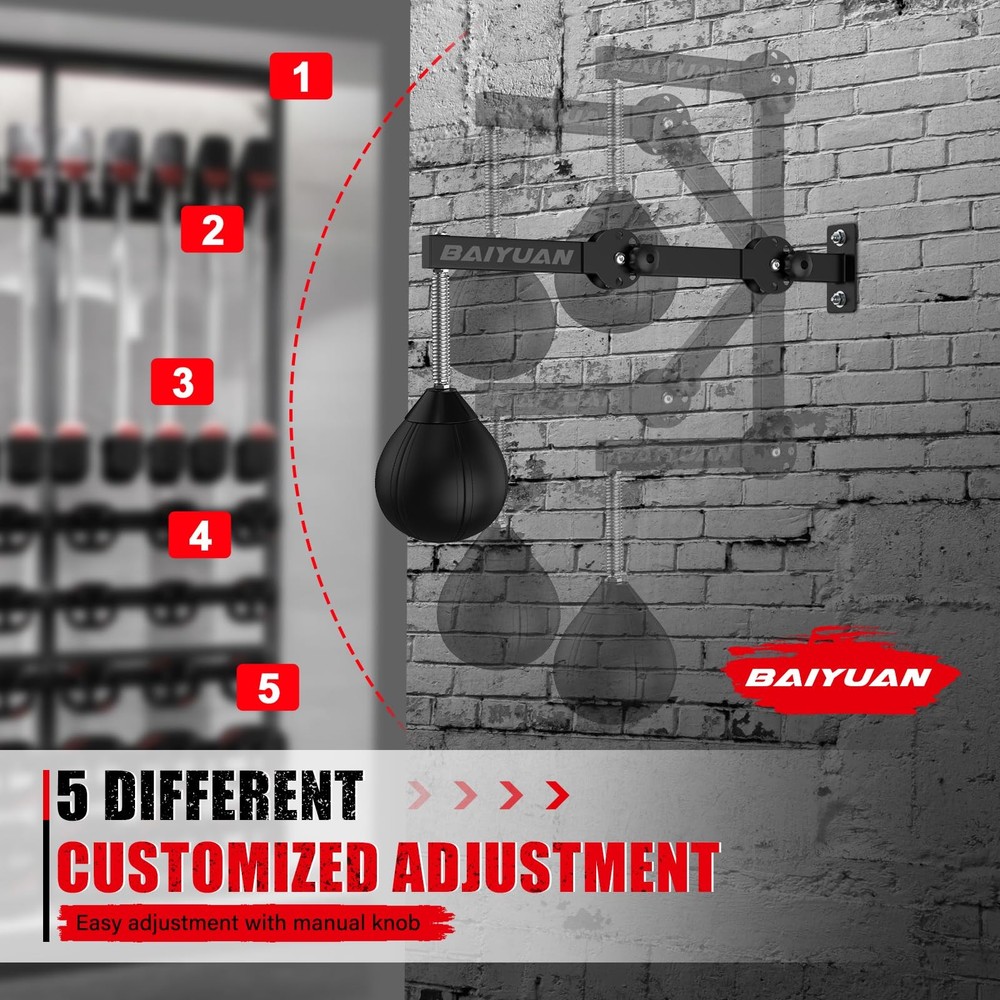 Speed Bag Wall Mount Height Adjustable & Fold Speed Bags Wall Bracket Boxing ...