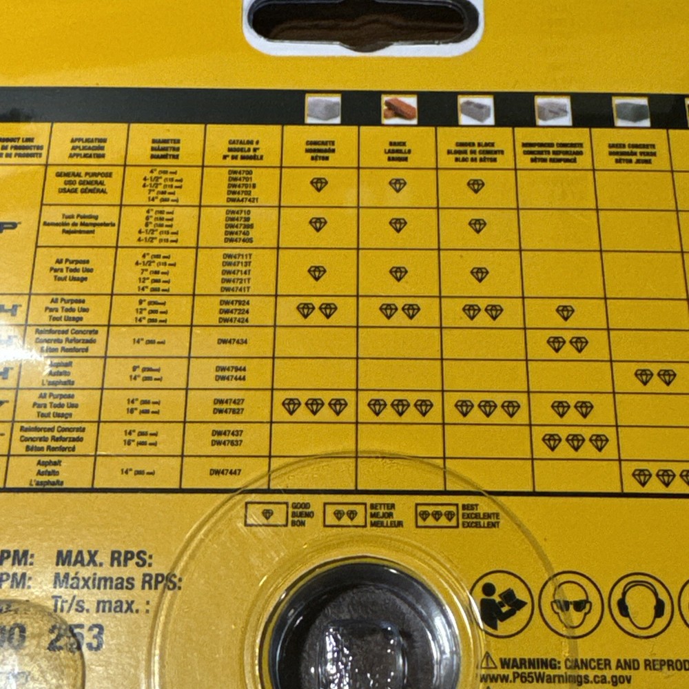 Dewalt XP 4 1/2" Segmented Diamond Blade DW4740S