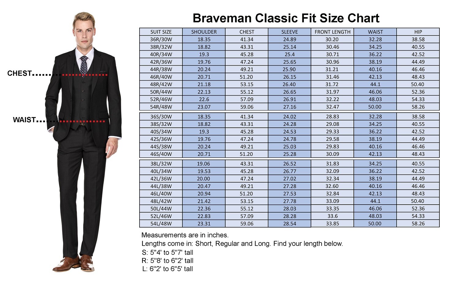 Braveman Men's Two Piece Classic Regular Fit Suits